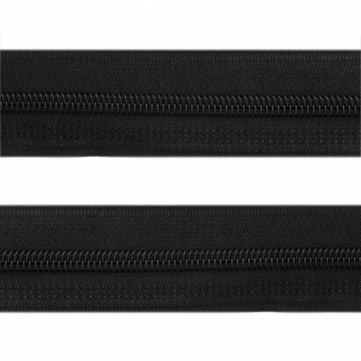 Рулонная молния с покрытием PVC спираль тип 3 (упак.270м) -черная с полосой СВО - купить в Гатчине. Цена: 12.74 руб.
