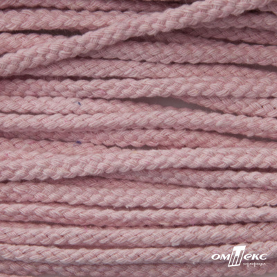 Шнур плетеный d-6 мм круглый, 70% хлопок 30% полиэстер, уп.90+/-1 м, цв.1087-розовый - купить в Гатчине. Цена: 588 руб.