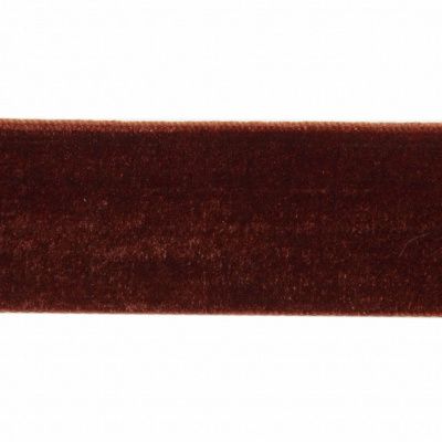 Лента бархатная нейлон, шир.25 мм, (упак. 45,7м), цв.120-шоколад - купить в Гатчине. Цена: 981.09 руб.
