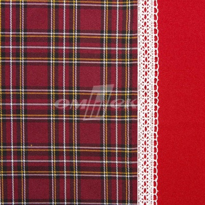 Ткань костюмная клетка 24379 2012, 230 гр/м2, шир.150см, цвет бордовый/бел/жел - купить в Гатчине. Цена 539.74 руб.