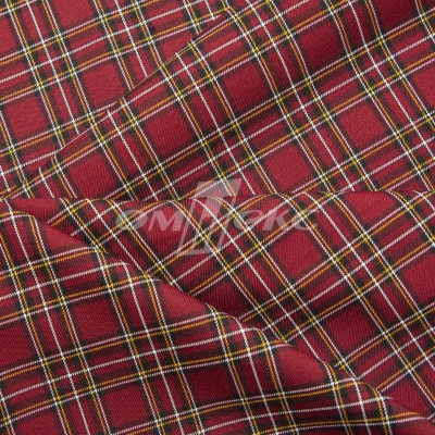 Ткань костюмная клетка 24379 2012, 230 гр/м2, шир.150см, цвет бордовый/бел/жел - купить в Гатчине. Цена 539.74 руб.