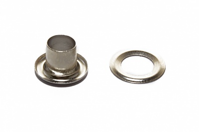 Люверсы металлические "ОмТекс", блочка/кольцо, (4 мм) - цв.никель - купить в Гатчине. Цена: 0.24 руб.