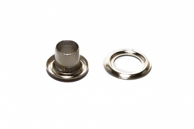 Люверсы металлические "ОмТекс", блочка/кольцо, (3 мм) - цв.никель - купить в Гатчине. Цена: 0.18 руб.