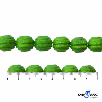 0309-Бусины деревянные "ОмТекс", 16 мм, упак.50+/-3шт, цв.019-зеленый - купить в Гатчине. Цена: 62.22 руб.