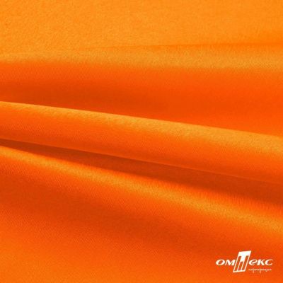 Поли креп-сатин 15-1263, 125 (+/-5) гр/м2, шир.150см, цвет оранжевый - купить в Гатчине. Цена 155.57 руб.