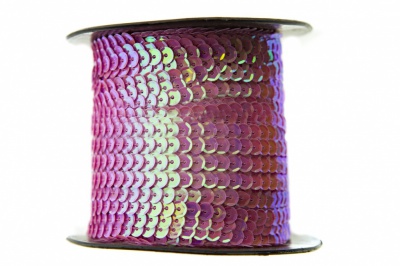 Пайетки "ОмТекс" на нитях, CREAM, 6 мм С / упак.73+/-1м, цв. 89 - розовый - купить в Гатчине. Цена: 468.37 руб.