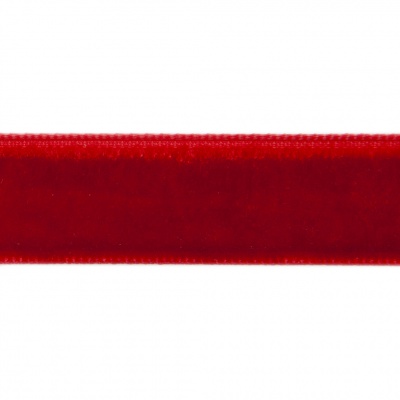 Лента бархатная нейлон, шир.12 мм, (упак. 45,7м), цв.45-красный - купить в Гатчине. Цена: 396 руб.