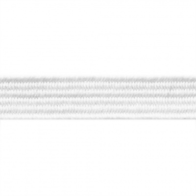 Резиновые нити с текстильным покрытием, шир. 6 мм (182 м/уп), цв.-белый - купить в Гатчине. Цена: 705.59 руб.