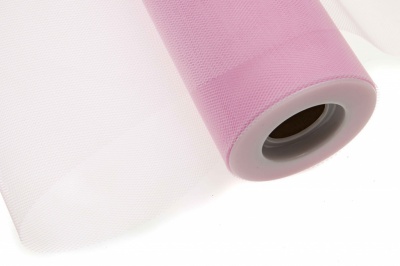 Фатин в шпульках 16-14, 10 гр/м2, шир. 15 см (в нам. 25+/-1 м), цвет розовый - купить в Гатчине. Цена: 100.69 руб.