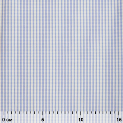 Ткань сорочечная Клетка Виши, 115 г/м2, 58% пэ,42% хл, шир.150 см, цв.2-голубой, (арт.111) - купить в Гатчине. Цена 306.69 руб.