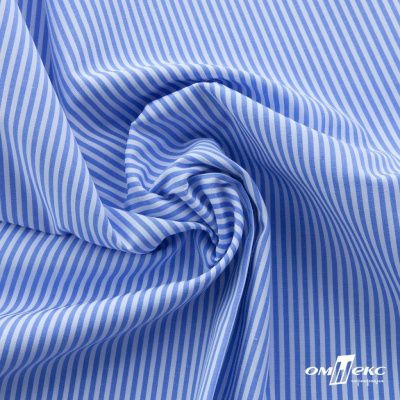 Ткань сорочечная Полоска Кенди, 115 г/м2, 58% пэ,42% хл, шир.150 см, цв.2-голубой, (арт.110) - купить в Гатчине. Цена 306.69 руб.