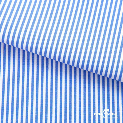 Ткань сорочечная Полоска Кенди, 115 г/м2, 58% пэ,42% хл, шир.150 см, цв.3-синий, (арт.110) - купить в Гатчине. Цена 306.69 руб.