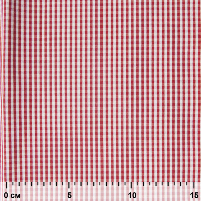 Ткань сорочечная Клетка Виши, 115 г/м2, 58% пэ,42% хл, шир.150 см, цв.5-красный, (арт.111) - купить в Гатчине. Цена 306.69 руб.