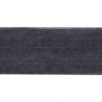 Лента бархатная нейлон, шир.25 мм, (упак. 45,7м), цв.189-т.серый - купить в Гатчине. Цена: 991.10 руб.