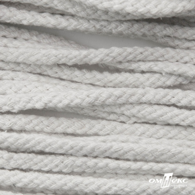 Шнур плетеный d-6 мм круглый, 70% хлопок 30% полиэстер, уп.90+/-1 м, цв.1076-белый - купить в Гатчине. Цена: 594 руб.