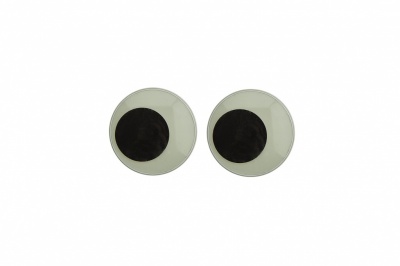 Глазки для игрушек, круглые, с бегающими зрачками, 10 мм/упак.50+/-2 шт, цв. -черно-белые - купить в Гатчине. Цена: 35.20 руб.