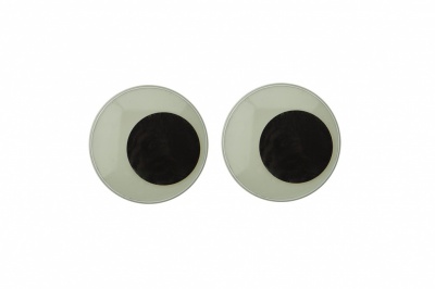 Глазки для игрушек, круглые, с бегающими зрачками, 24 мм/упак.50+/-2 шт, цв. -черно-белые - купить в Гатчине. Цена: 60.32 руб.