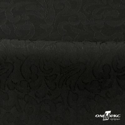 Ткань жаккард королевский, 100% полиэстр 180 г/м 2, шир.150 см, цв-черный - купить в Гатчине. Цена 296.39 руб.