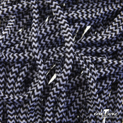 Шнурки #107-16, круглые 130 см, двухцветные цв.серый/чёрный - купить в Гатчине. Цена: 31.89 руб.