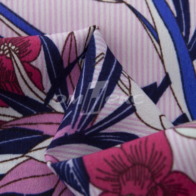 Плательная ткань "Фламенко" 18.1, 80 гр/м2, шир.150 см, принт растительный - купить в Гатчине. Цена 239.03 руб.