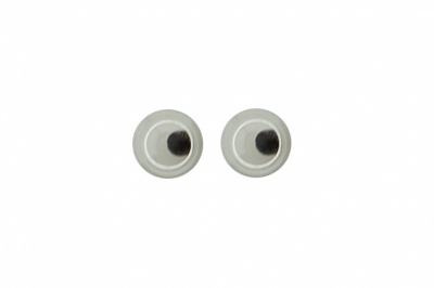 Глазки для игрушек, круглые, с бегающими зрачками, 6 мм/упак.100+/-5 шт, цв. -черно-белые - купить в Гатчине. Цена: 30.13 руб.