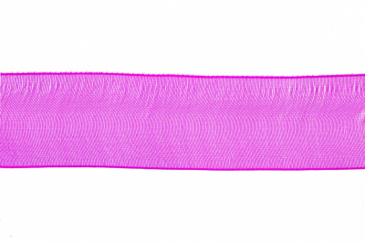 Лента органза 1015, шир. 10 мм/уп. 22,8+/-0,5 м, цвет ярк.розовый - купить в Гатчине. Цена: 38.39 руб.