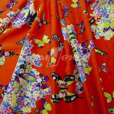 Плательная ткань "Софи" 7.1, 75 гр/м2, шир.150 см, принт бабочки - купить в Гатчине. Цена 241.49 руб.