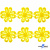 Кружево гипюр "Ромашка" 0575-1169, шир. 25 мм/уп.13,7 м, цвет 8208-жёлтый - купить в Гатчине. Цена: 289.76 руб.