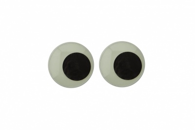Глазки для игрушек, круглые, с бегающими зрачками, 15 мм/упак.50+/-2 шт, цв. -черно-белые - купить в Гатчине. Цена: 47.40 руб.