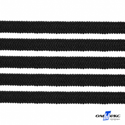 Лента эластичная вязанная (резинка) 4 мм (200+/-1 м) 400 гр/м2 черная бобина "ОМТЕКС" - купить в Гатчине. Цена: 1.78 руб.