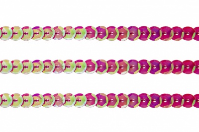 Пайетки "ОмТекс" на нитях, CREAM, 6 мм С / упак.73+/-1м, цв. 89 - розовый - купить в Гатчине. Цена: 468.37 руб.