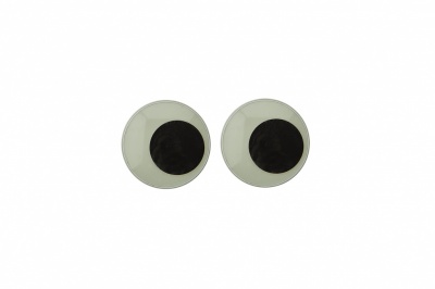 Глазки для игрушек, круглые, с бегающими зрачками, 8 мм/упак.100+/-2 шт, цв. -черно-белые - купить в Гатчине. Цена: 28.86 руб.