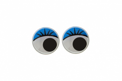 Глазки для игрушек, круглые, с бегающими зрачками, 8 мм/упак.50+/-2 шт, цв. -синий - купить в Гатчине. Цена: 59.66 руб.