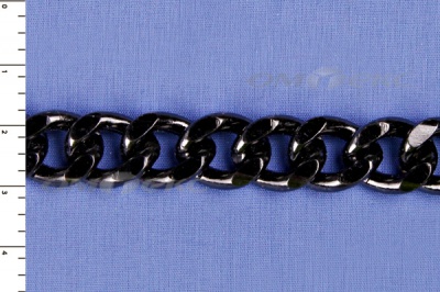 Цепь металл декоративная №9 (13,5*16,5) черная (10+/-1 м)  - купить в Гатчине. Цена: 808.92 руб.