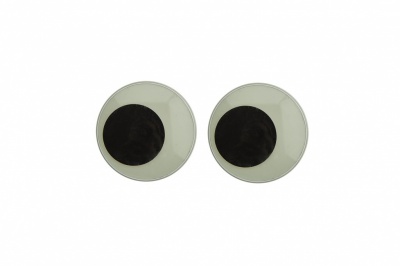Глазки для игрушек, круглые, с бегающими зрачками, 18 мм/упак.50+/-2 шт, цв. -черно-белые - купить в Гатчине. Цена: 41.81 руб.