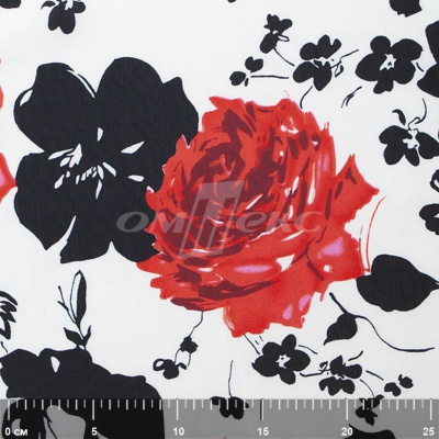 Плательная ткань "Фламенко" 22.1, 80 гр/м2, шир.150 см, принт растительный - купить в Гатчине. Цена 239.03 руб.