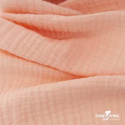 Ткань Муслин, 100% хлопок, 125 гр/м2, шир. 140 см #201 цв.(18)-розовый персик - купить в Гатчине. Цена 464.97 руб.