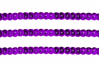 Пайетки "ОмТекс" на нитях, SILVER-BASE, 6 мм С / упак.73+/-1м, цв. 12 - фиолет - купить в Гатчине. Цена: 300.55 руб.